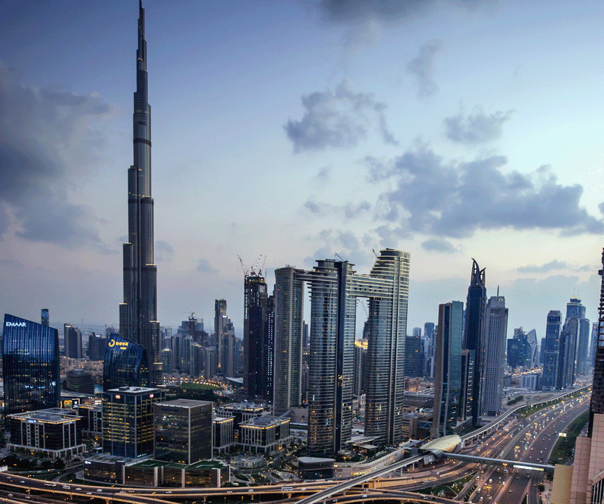 View of the city and the gate